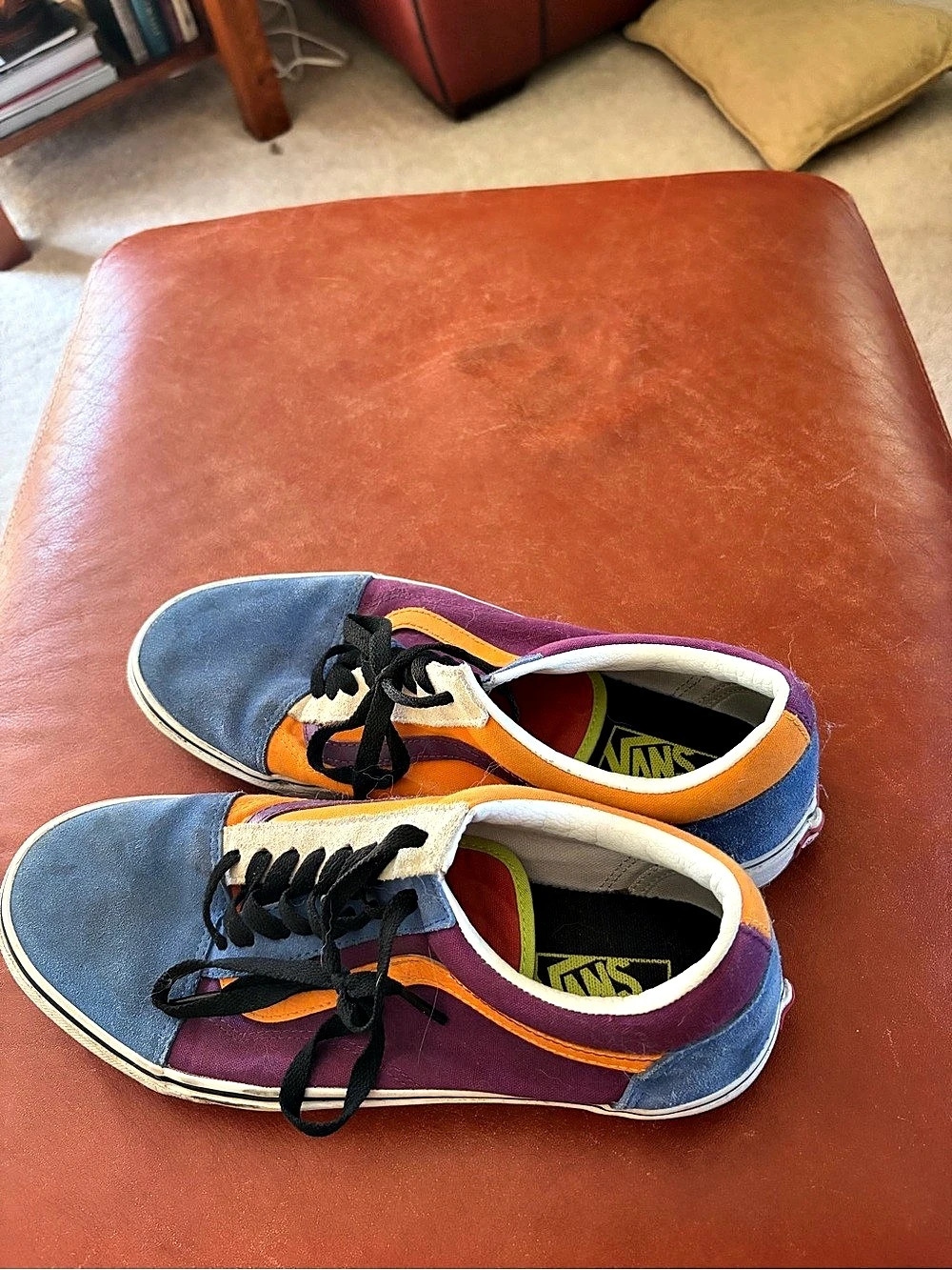 Vans Old Skool Multi Color Block Sneakers Purple & Blue